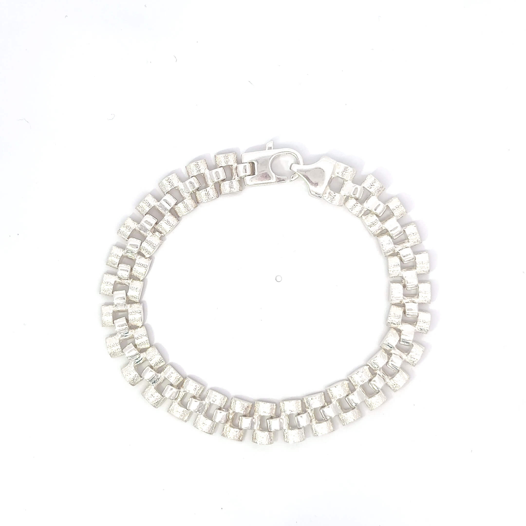 ''Lucian'' Zilveren Rolexstyle schakel armband