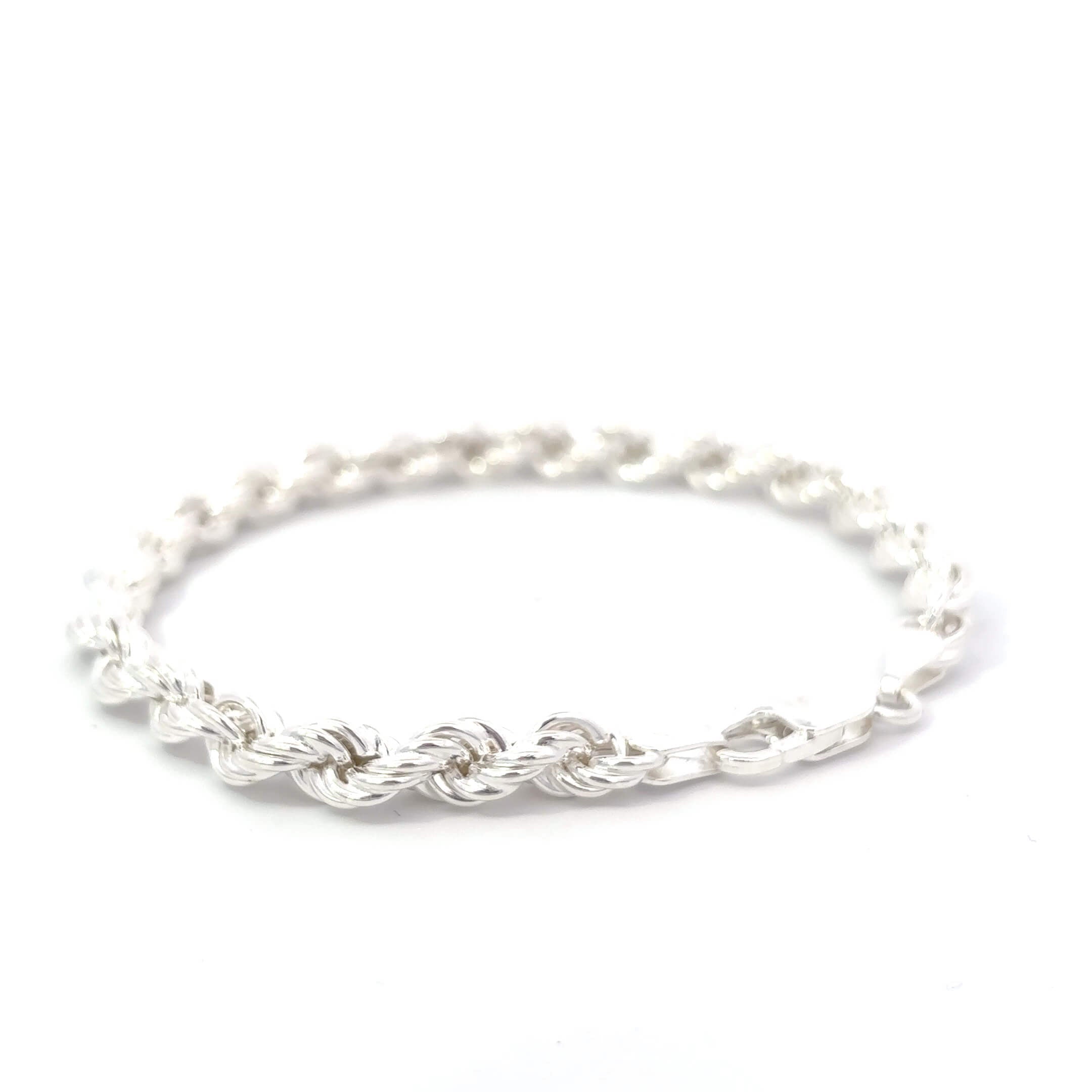 ''Quinn'' Zilveren rope chain armband (6mm)