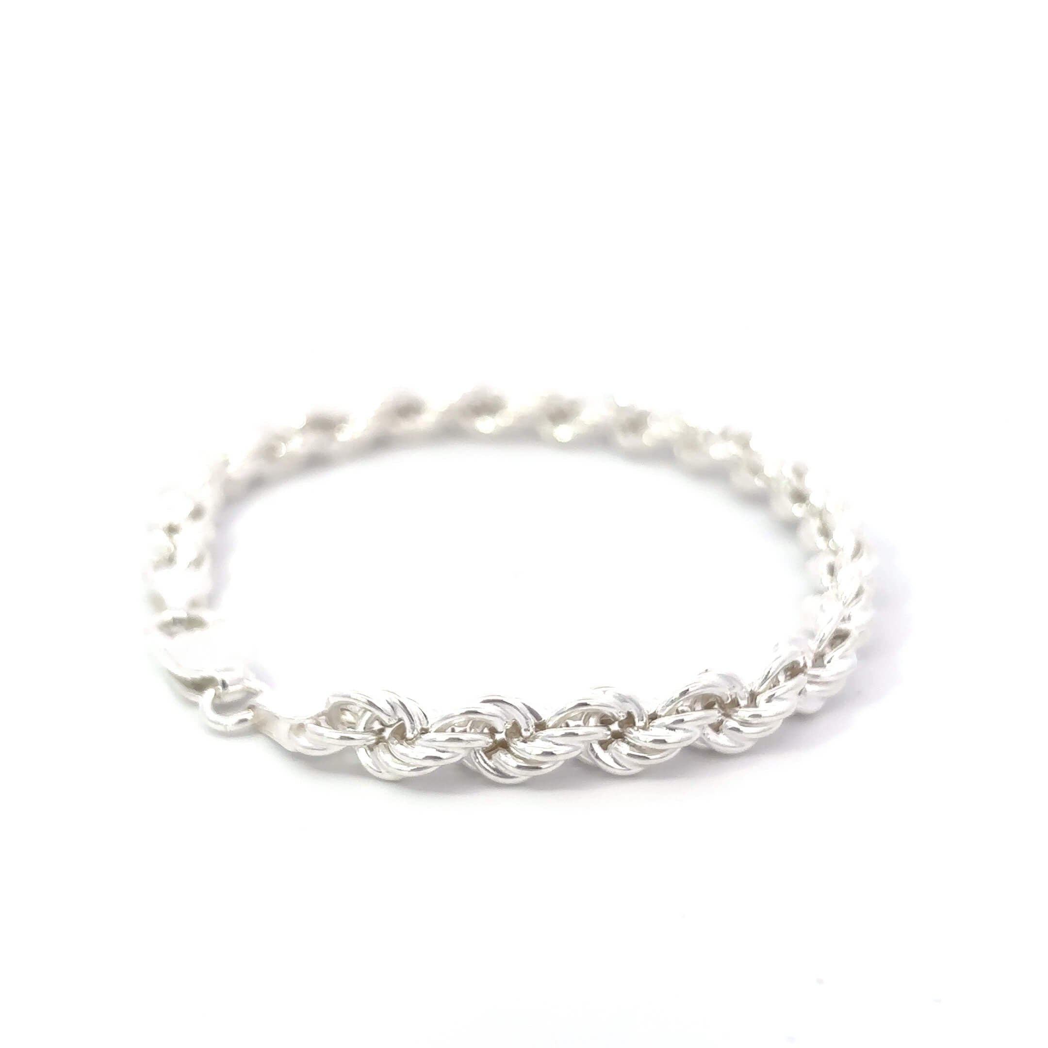 ''Miles'' Zilveren rope chain armband (7mm)