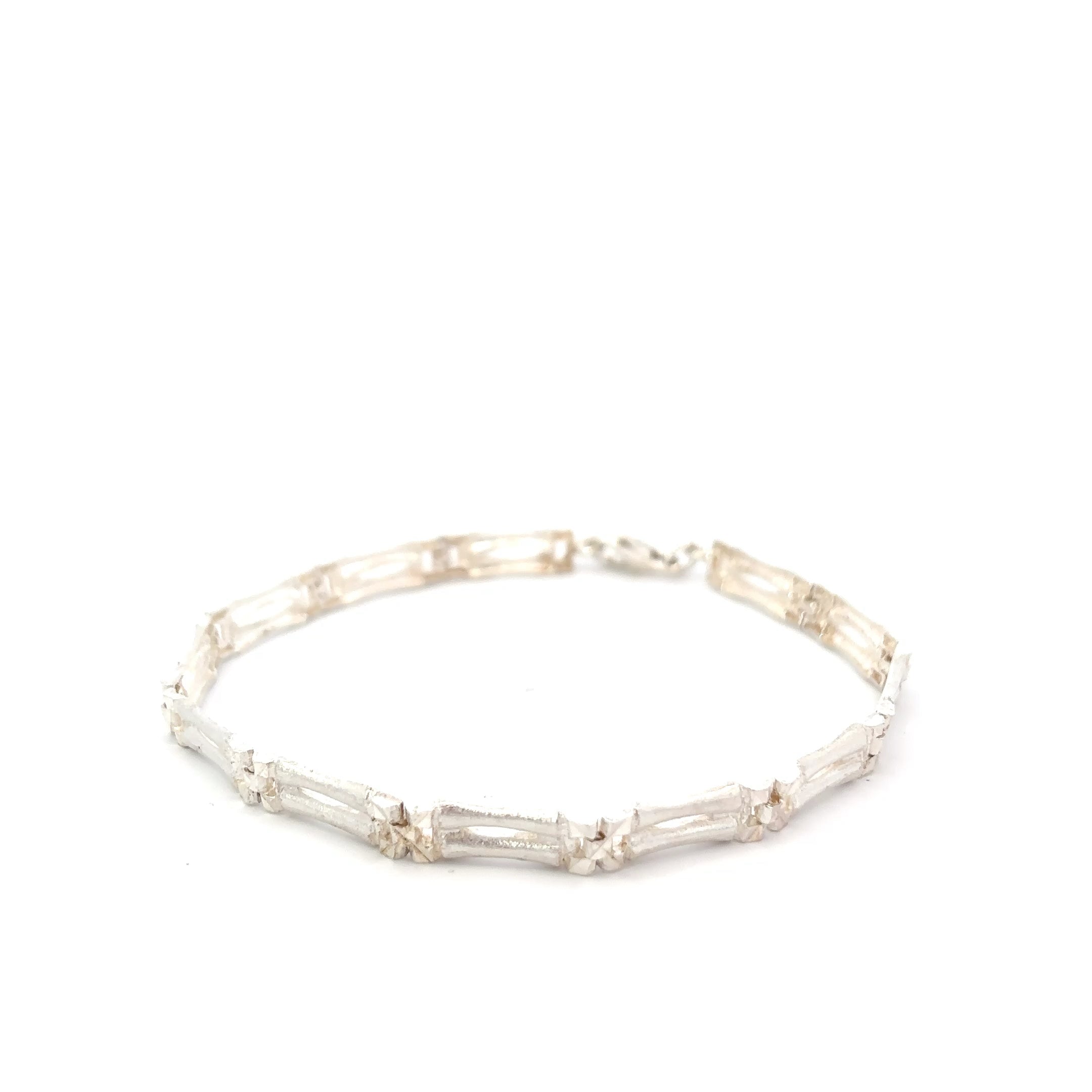 ''Karma'' Zilveren dubbele bamboe armband