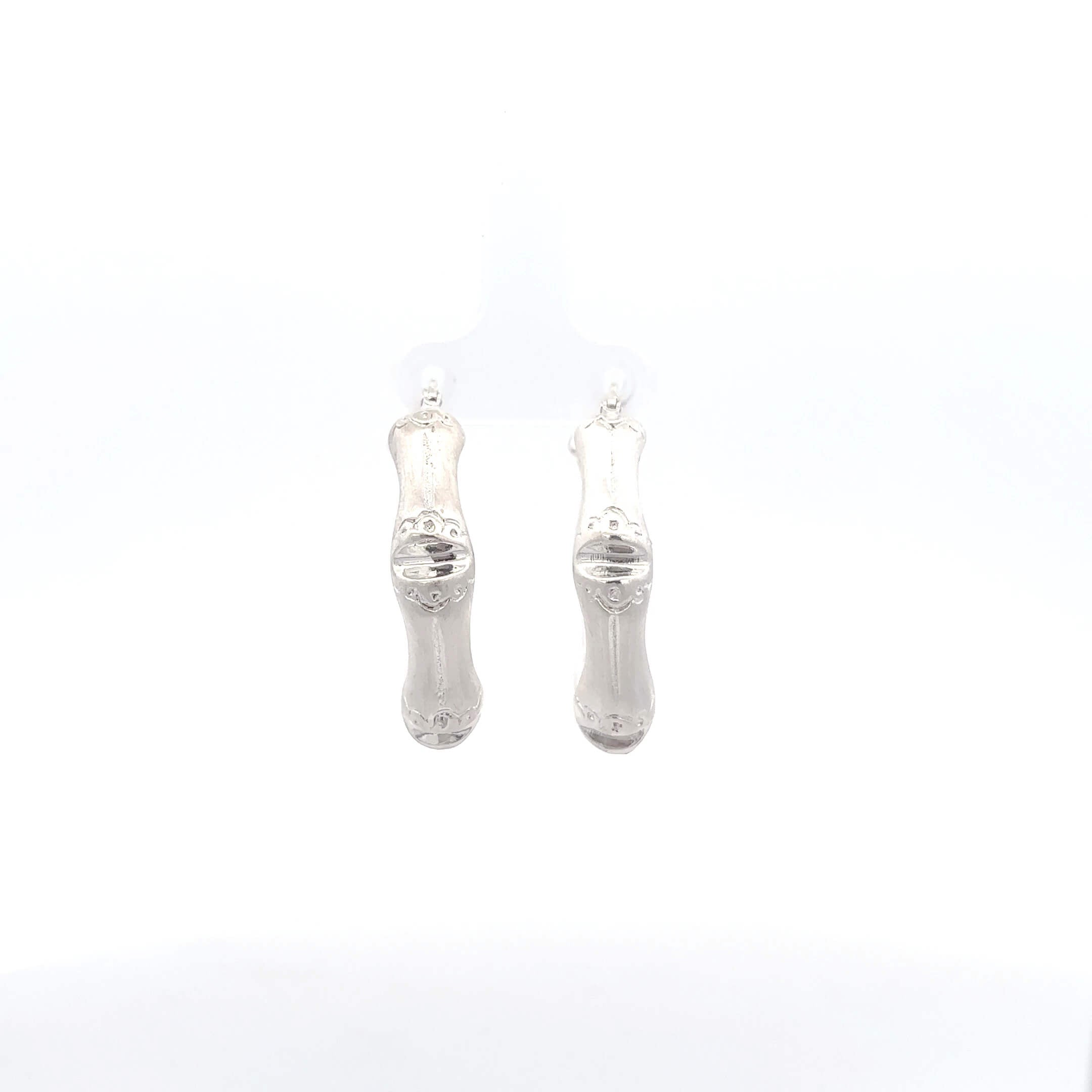 ''Nami'' Zilveren Bamboe oorbellen (33mm)