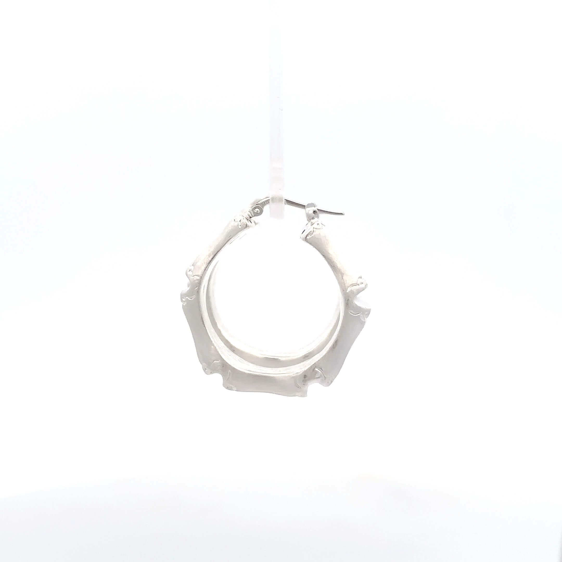 ''Nami'' Zilveren Bamboe oorbellen (33mm)