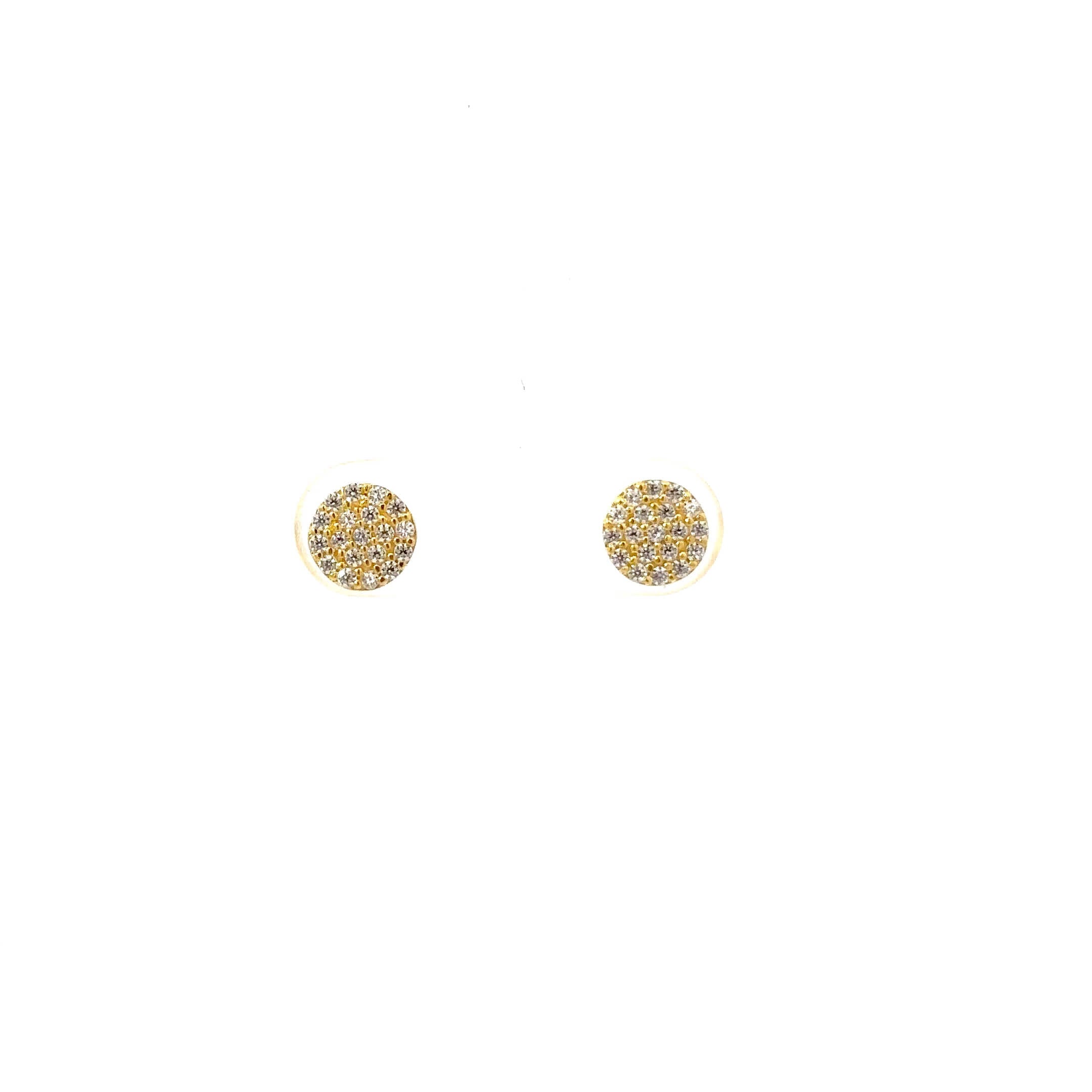 Gouden 14k ronde oorknoppen met zirkonia (6mm)