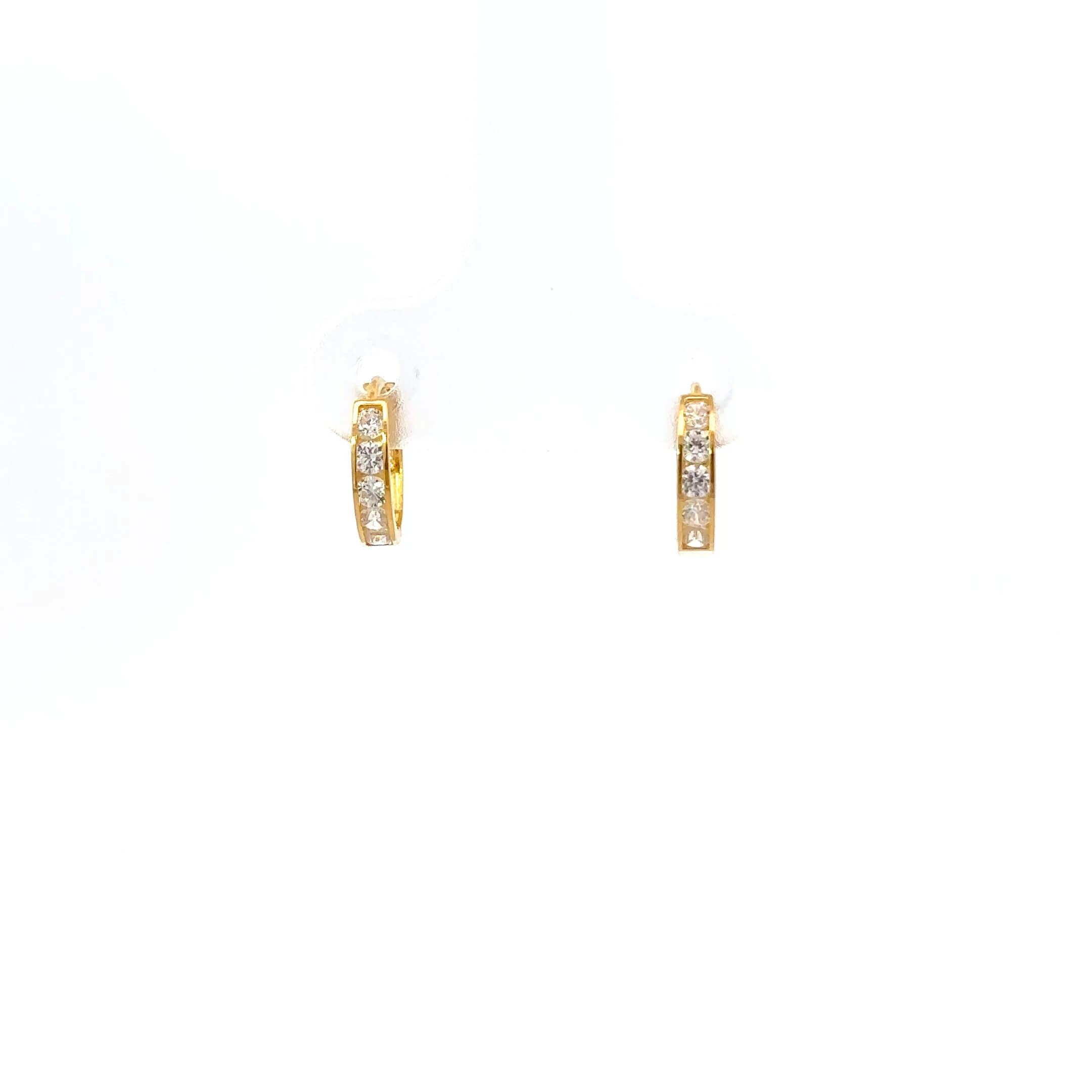 Gouden 14k oorringen met zirkonia's (baby en kids)