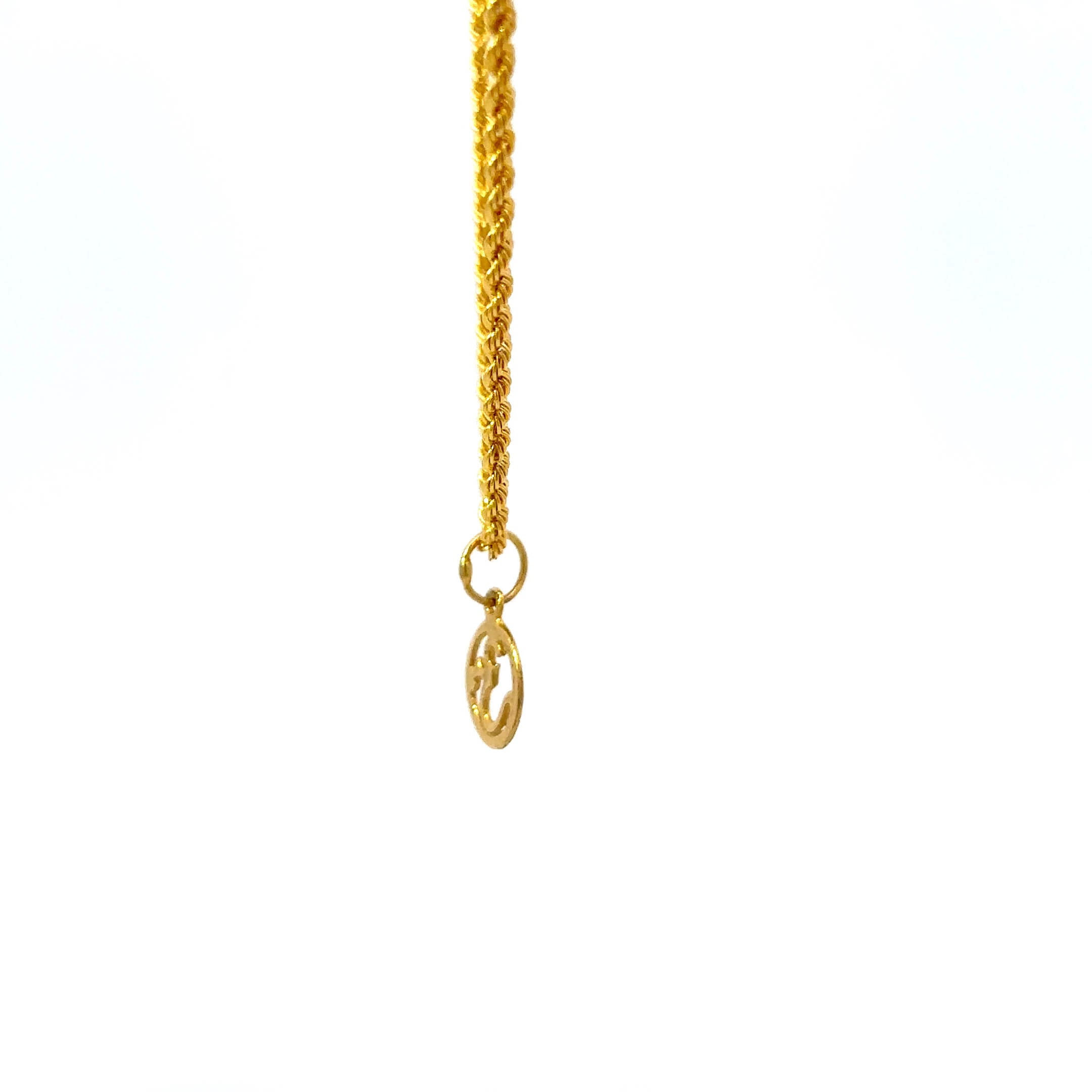 ''Sage'' Gouden 14k rope chain (kinder)ketting met Om teken