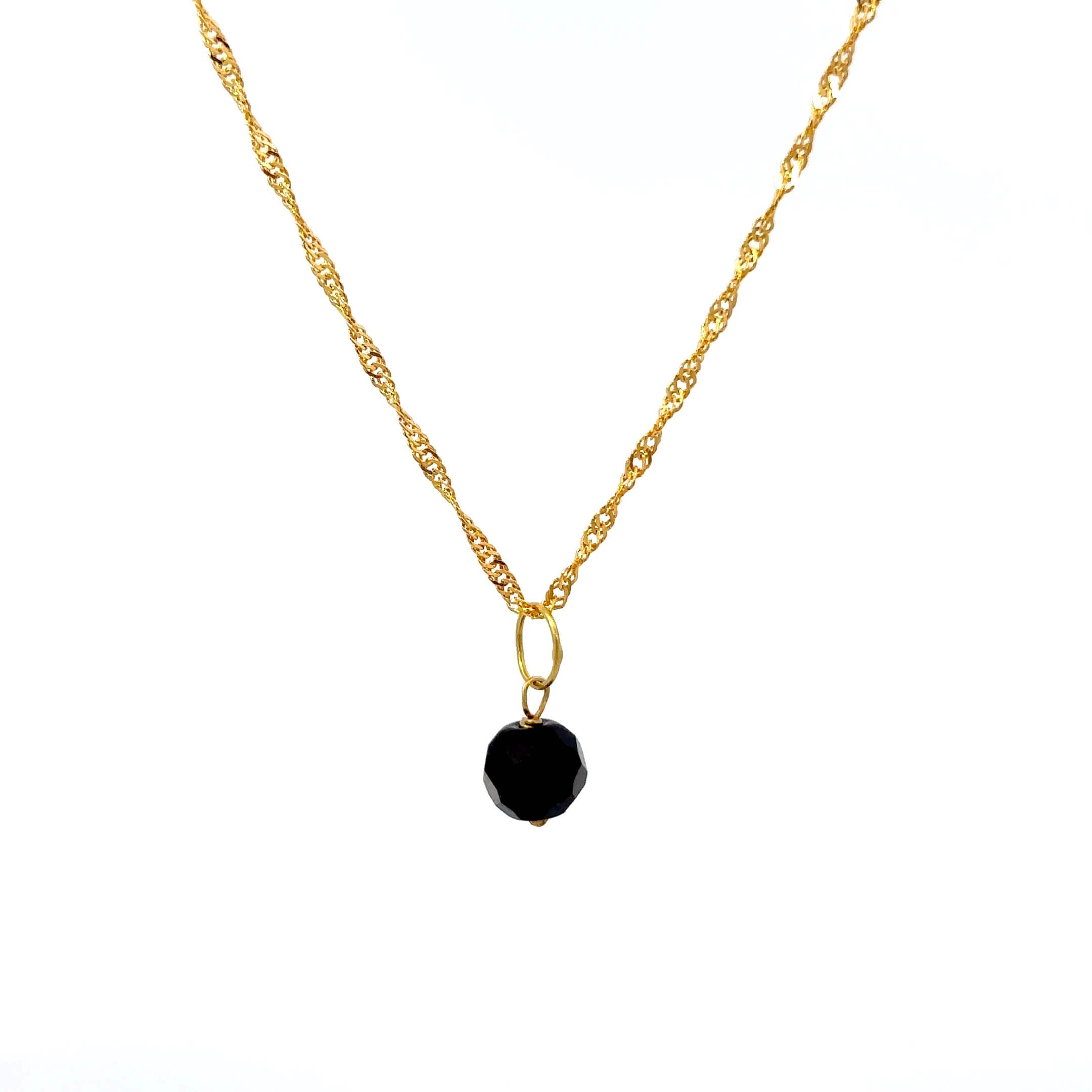 ''Bryn'' Gouden 14k gedraaide ketting met ogri ai hanger