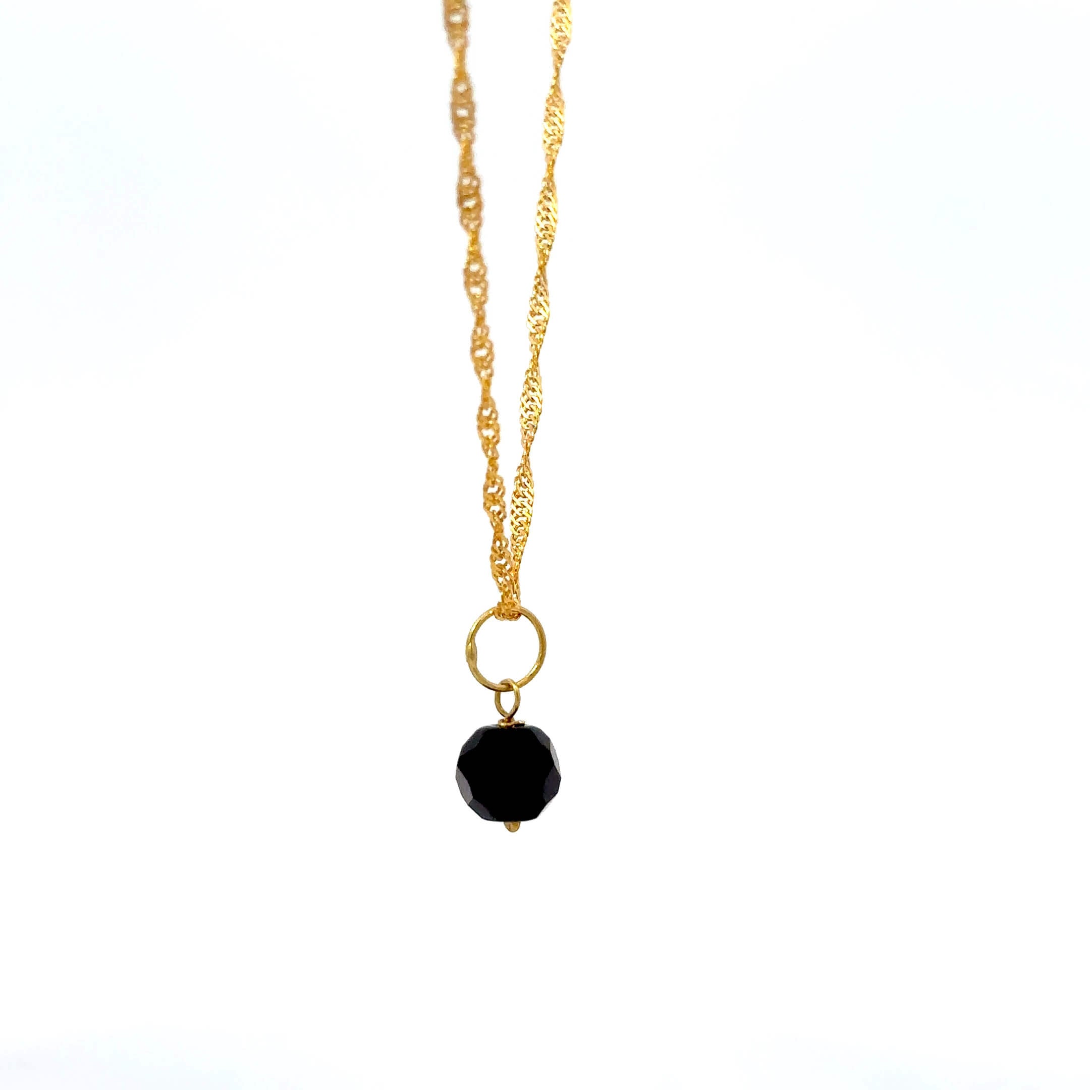 ''Bryn'' Gouden 14k gedraaide ketting met ogri ai hanger