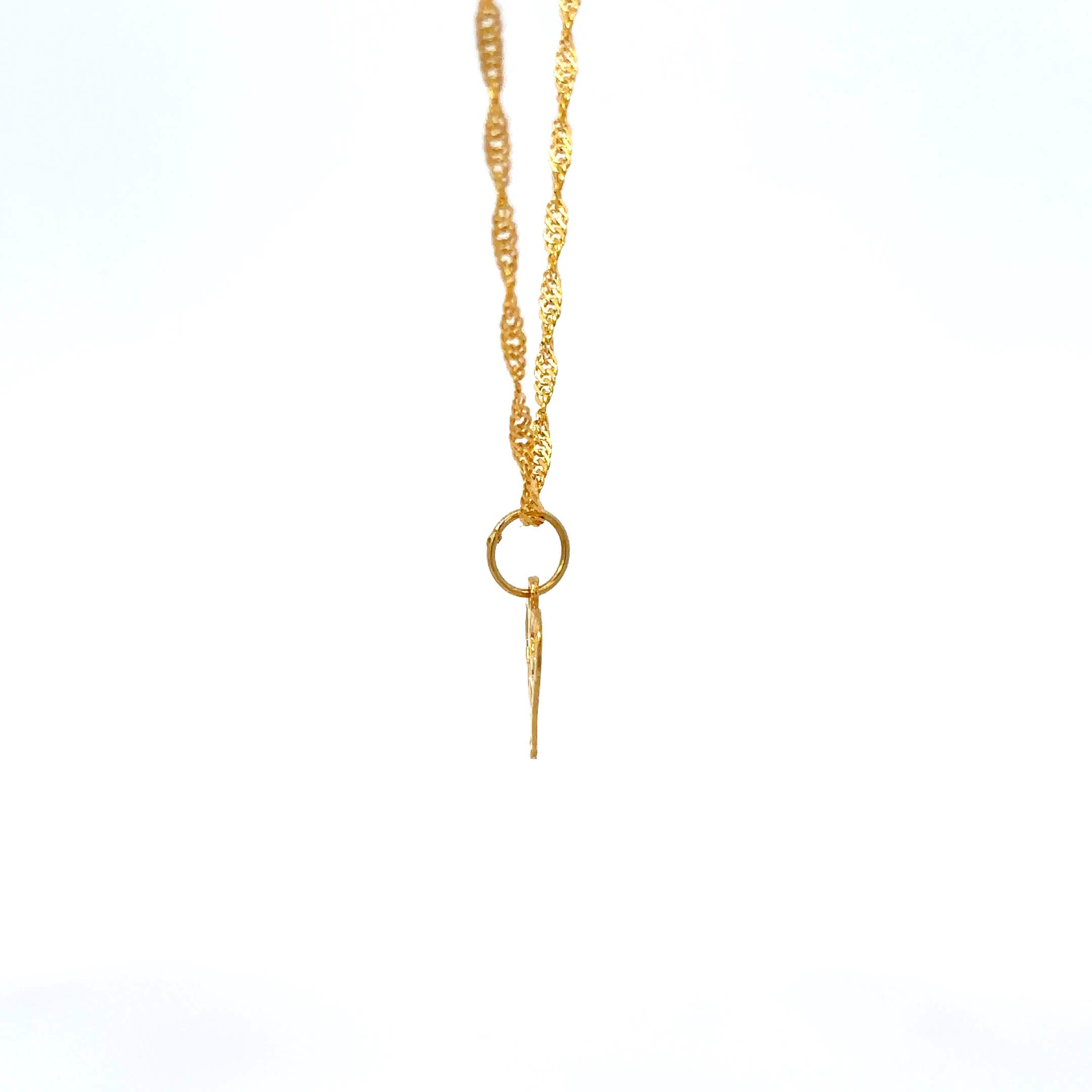 ''Zariel'' Gouden 14k gedraaide (kinder)ketting met Om hart