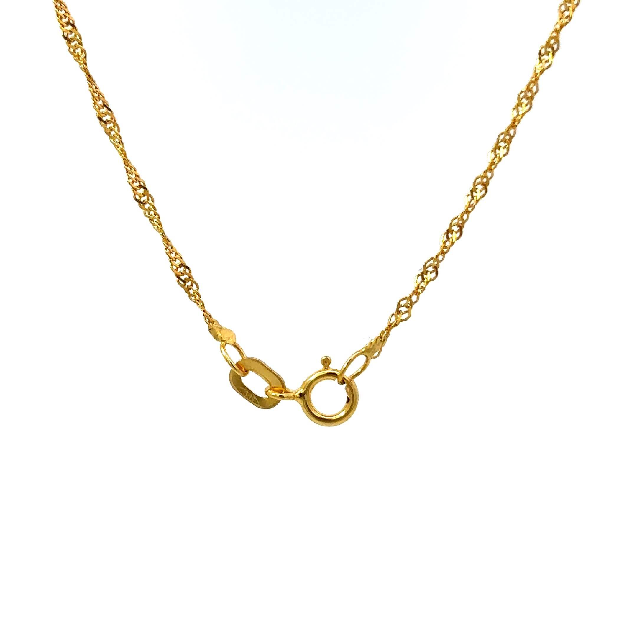 ''Zariel'' Gouden 14k gedraaide (kinder)ketting met Om hart