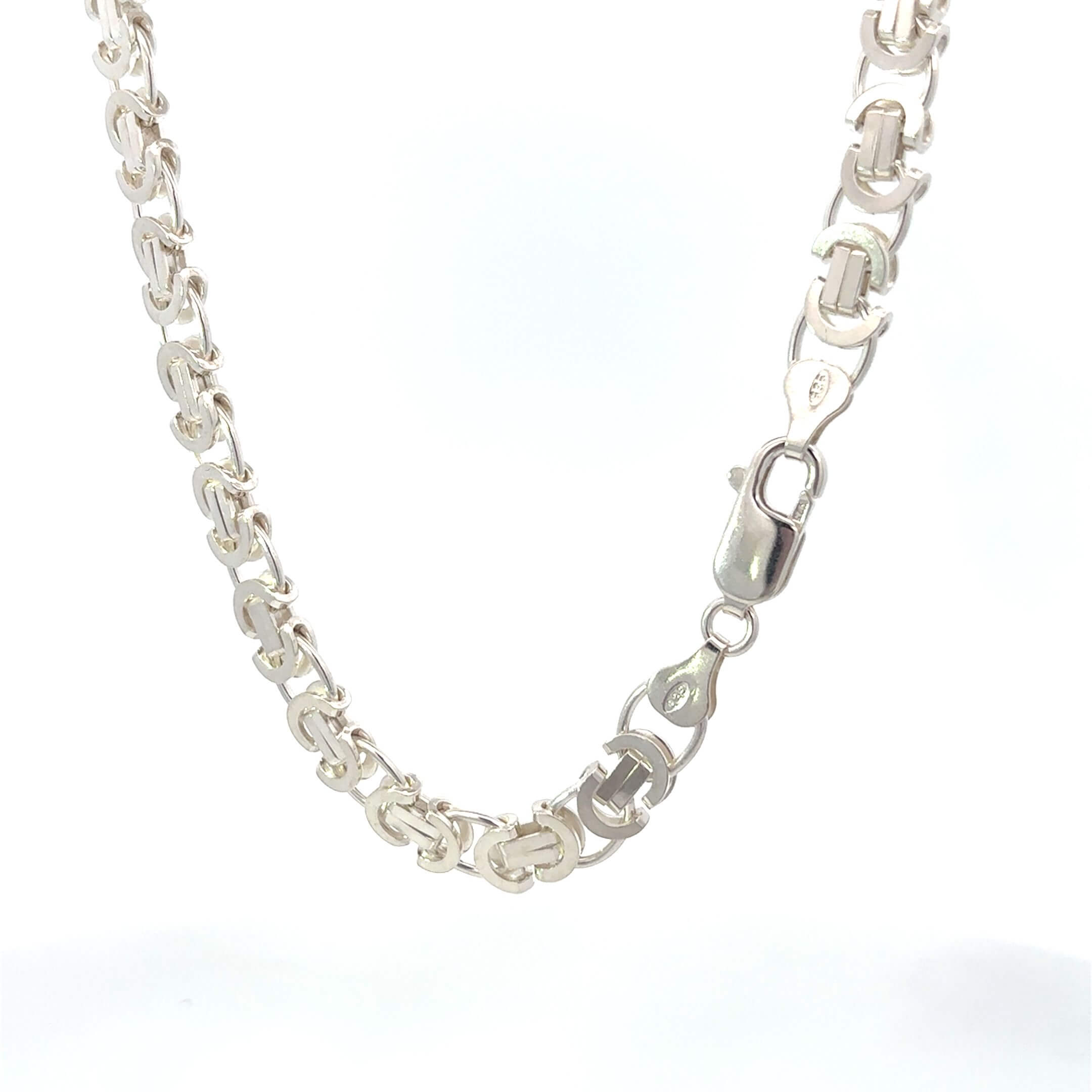 Zilveren platte koningsketting (6mm dik)