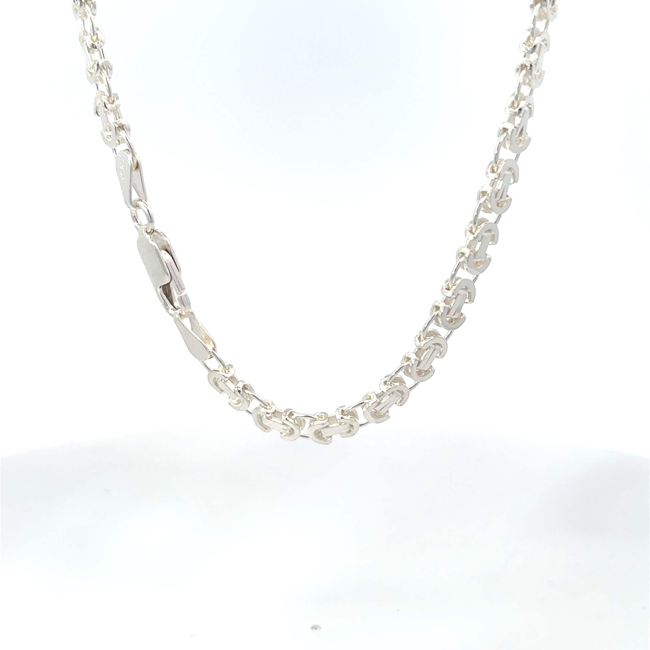 Zilveren platte koningsketting (5mm)