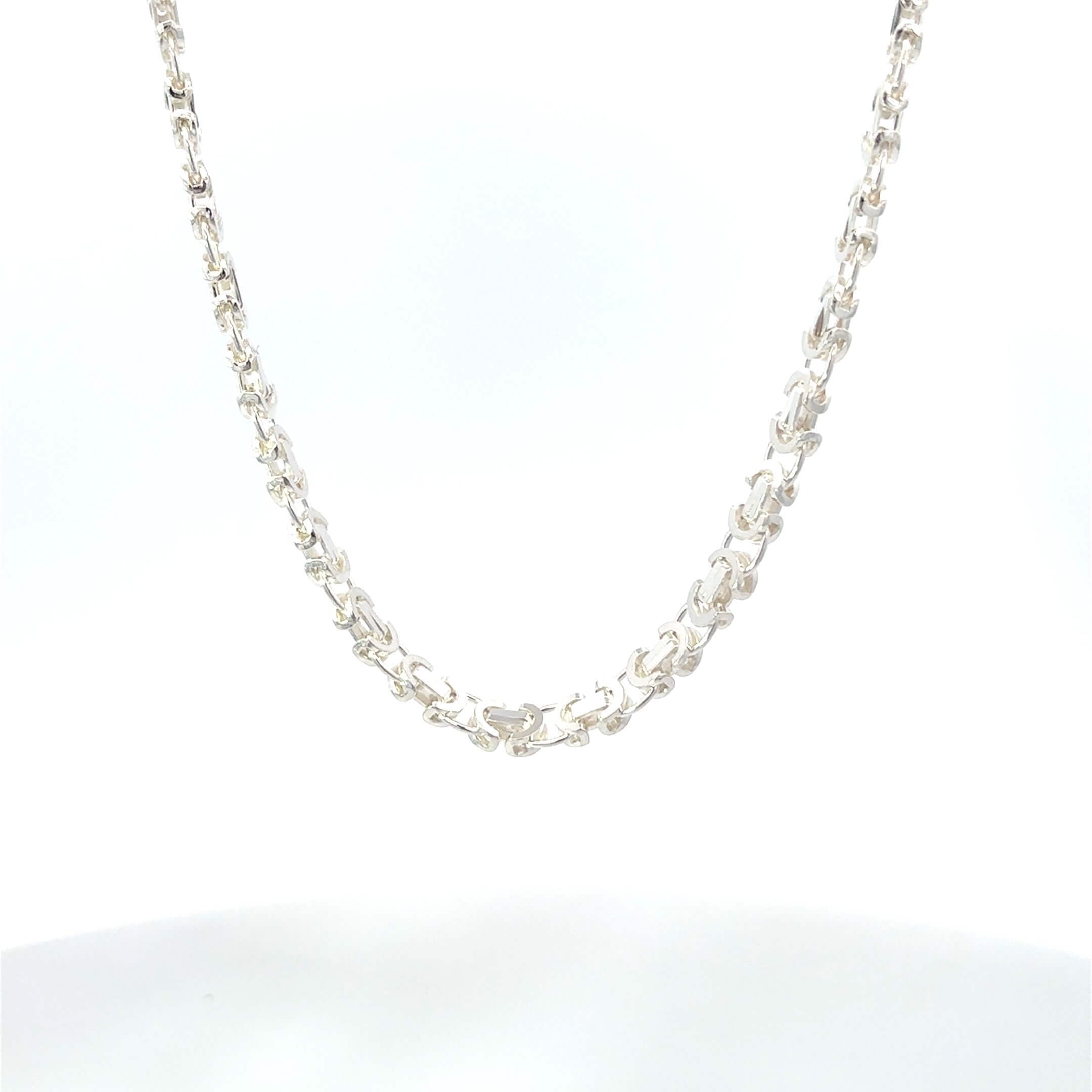 Zilveren platte koningsketting (5mm)