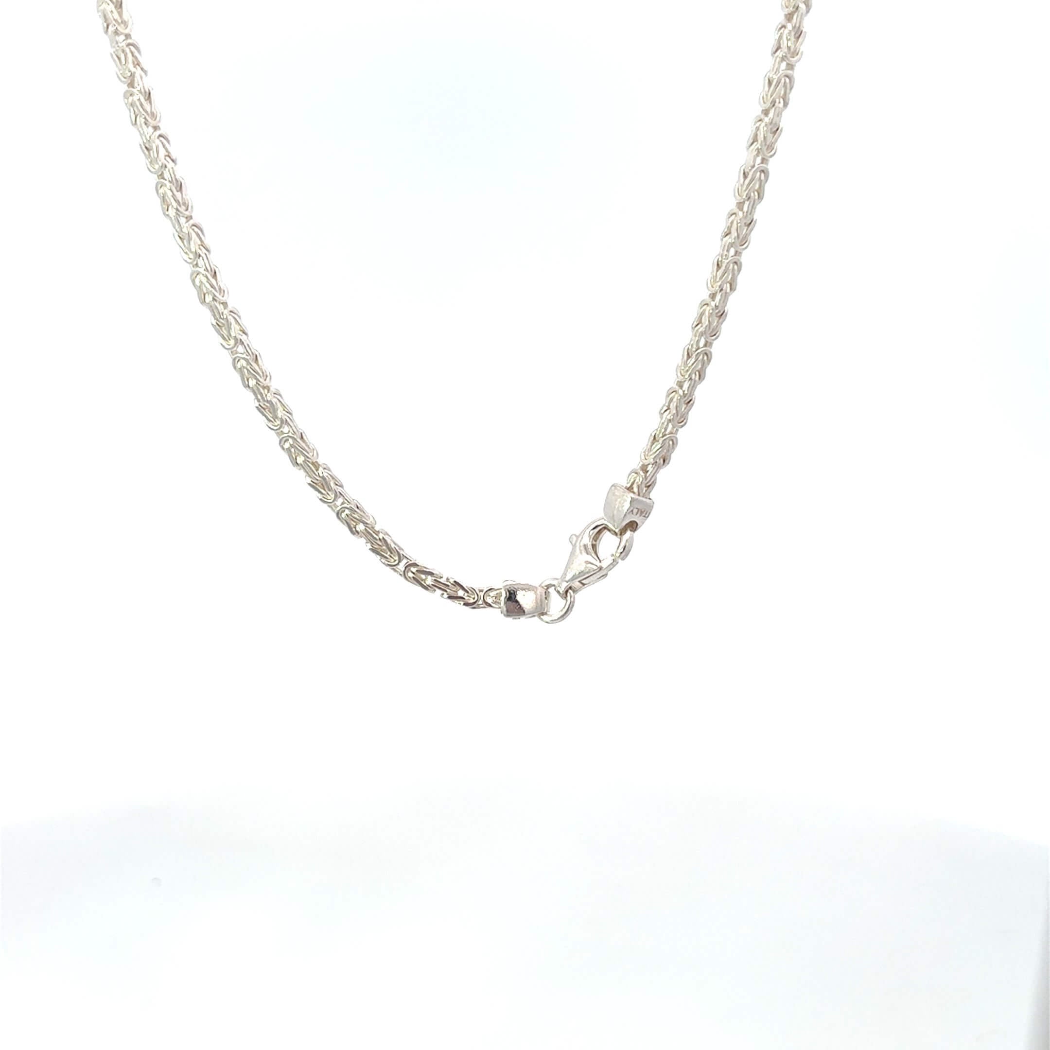 Zilveren vierkante koningsketting 2mm