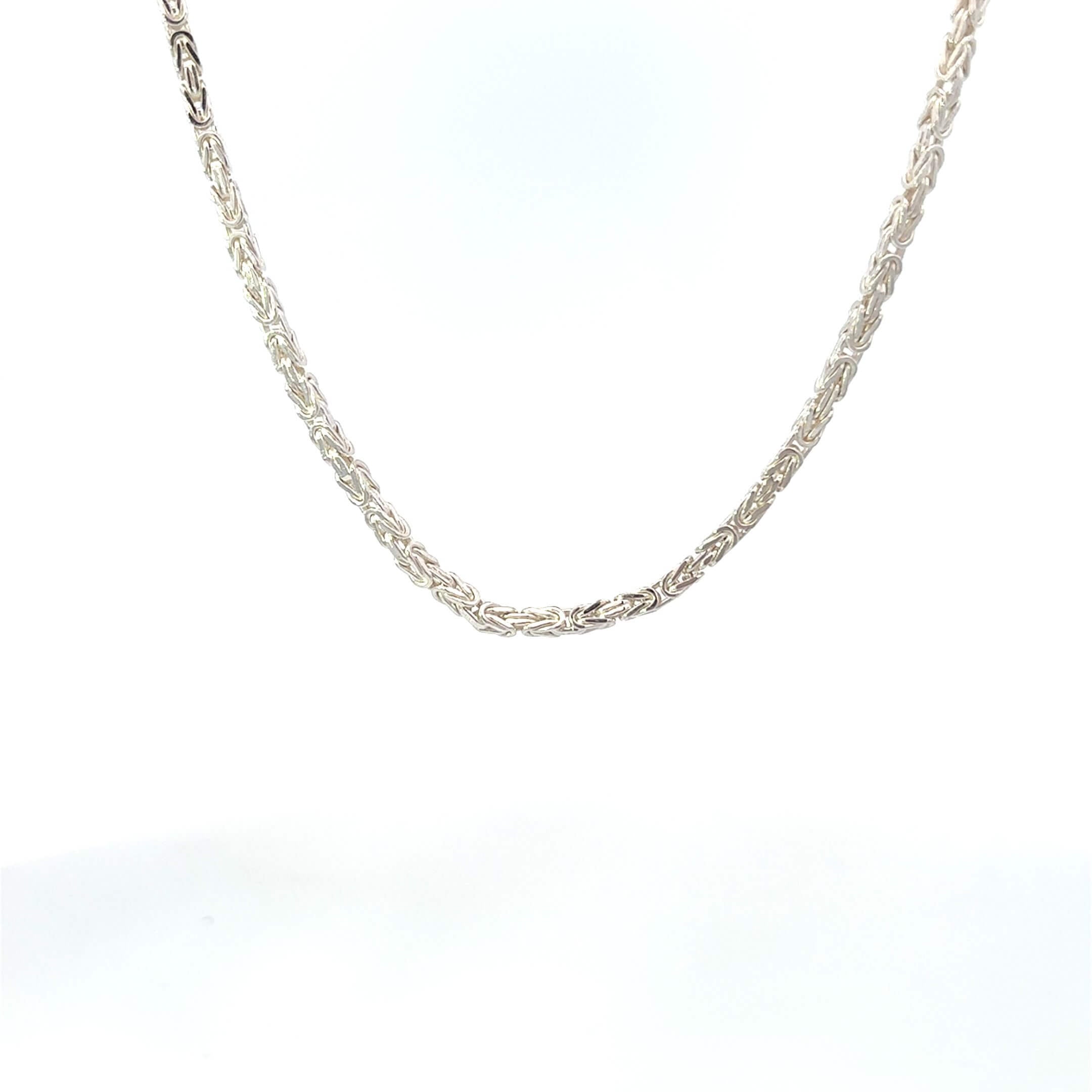 Zilveren vierkante koningsketting 2mm