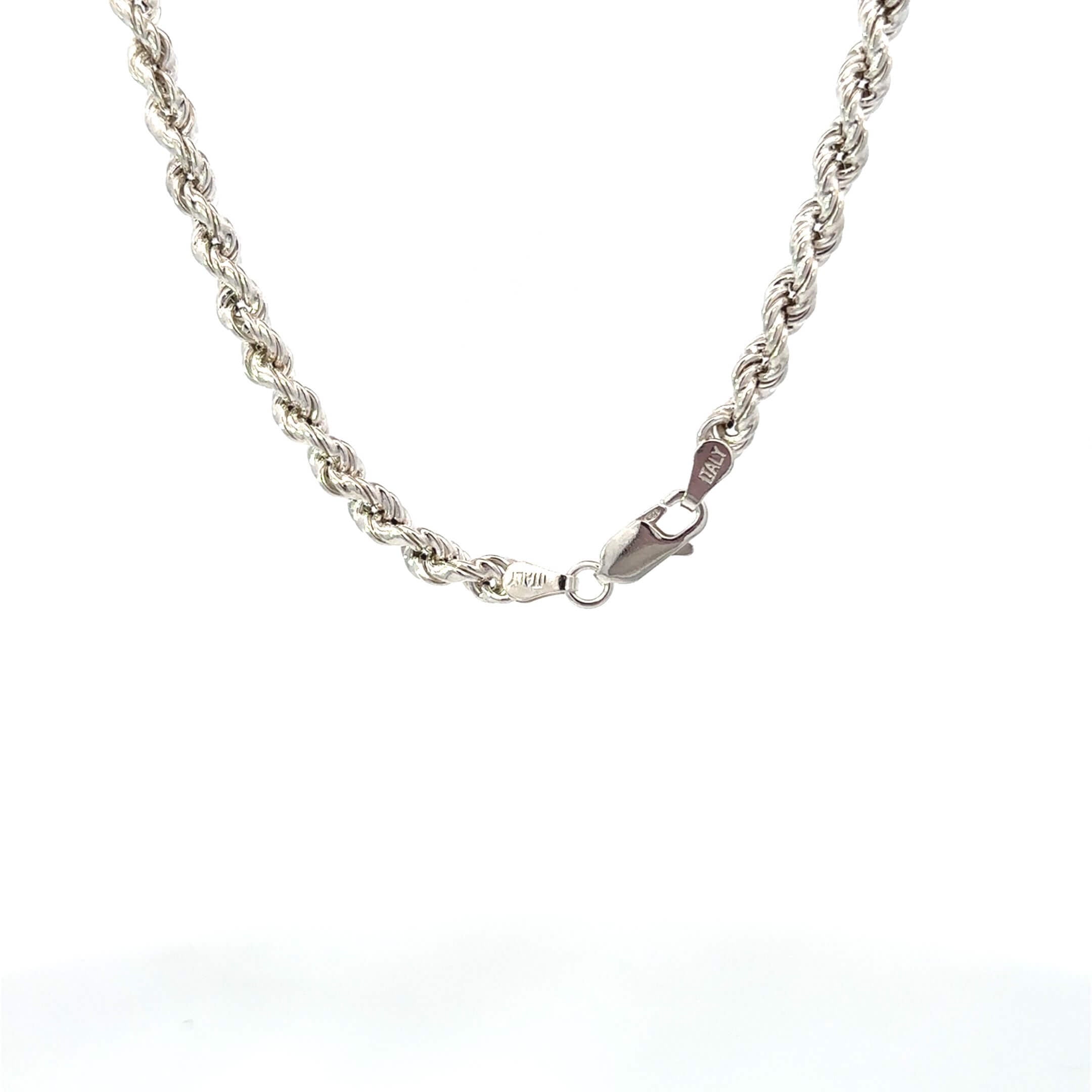 Zilveren rope chain ketting (4,5 mm)