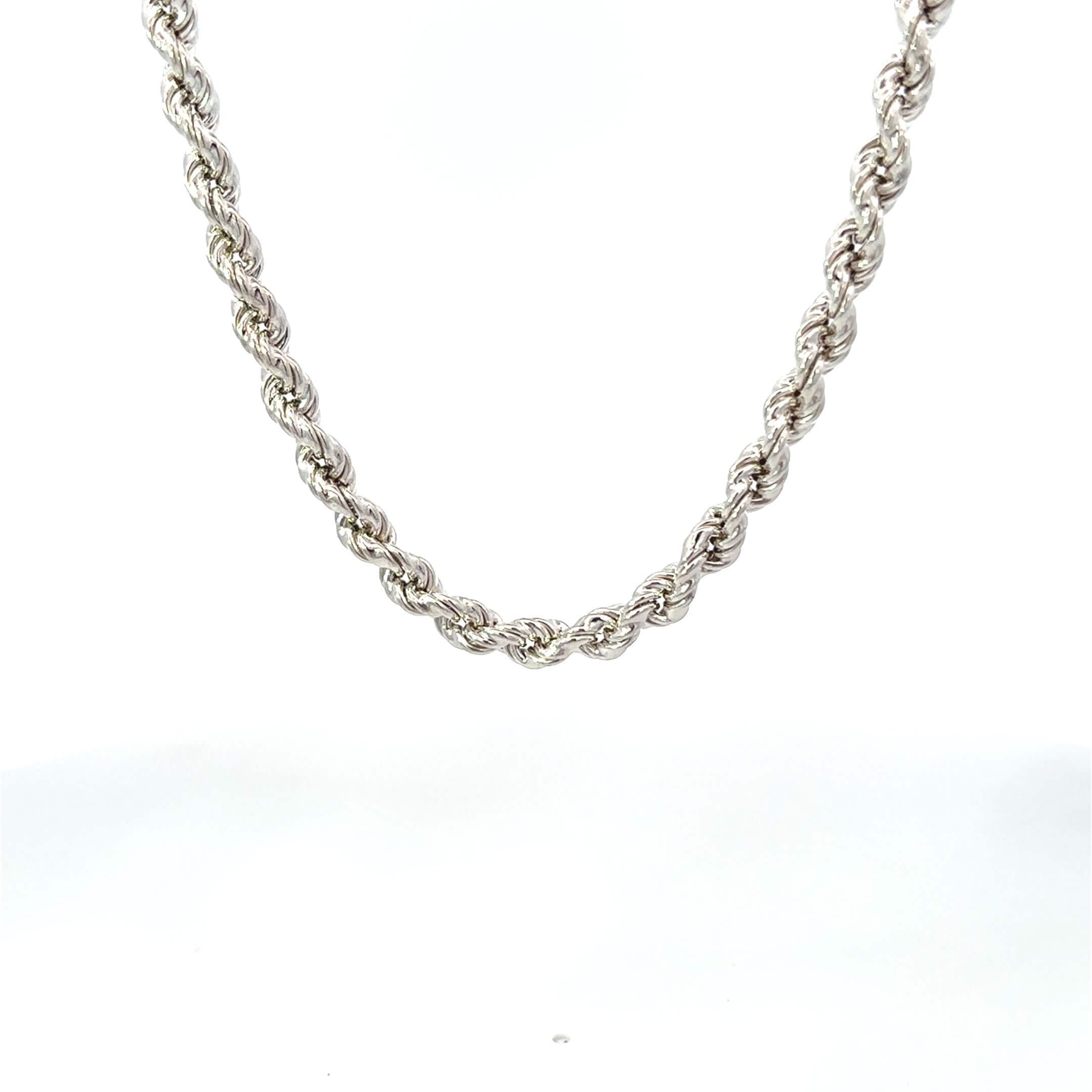 Zilveren rope chain ketting (4,5 mm)