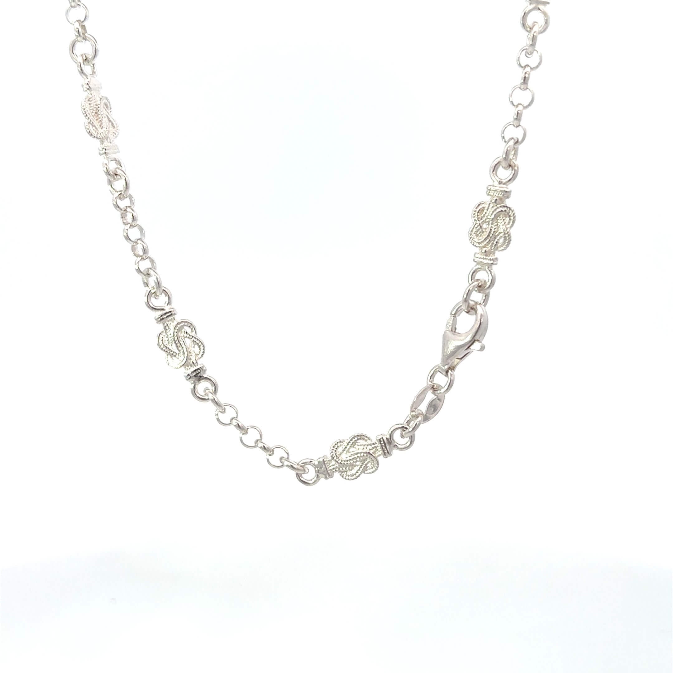 Zilveren mattenklopper ketting