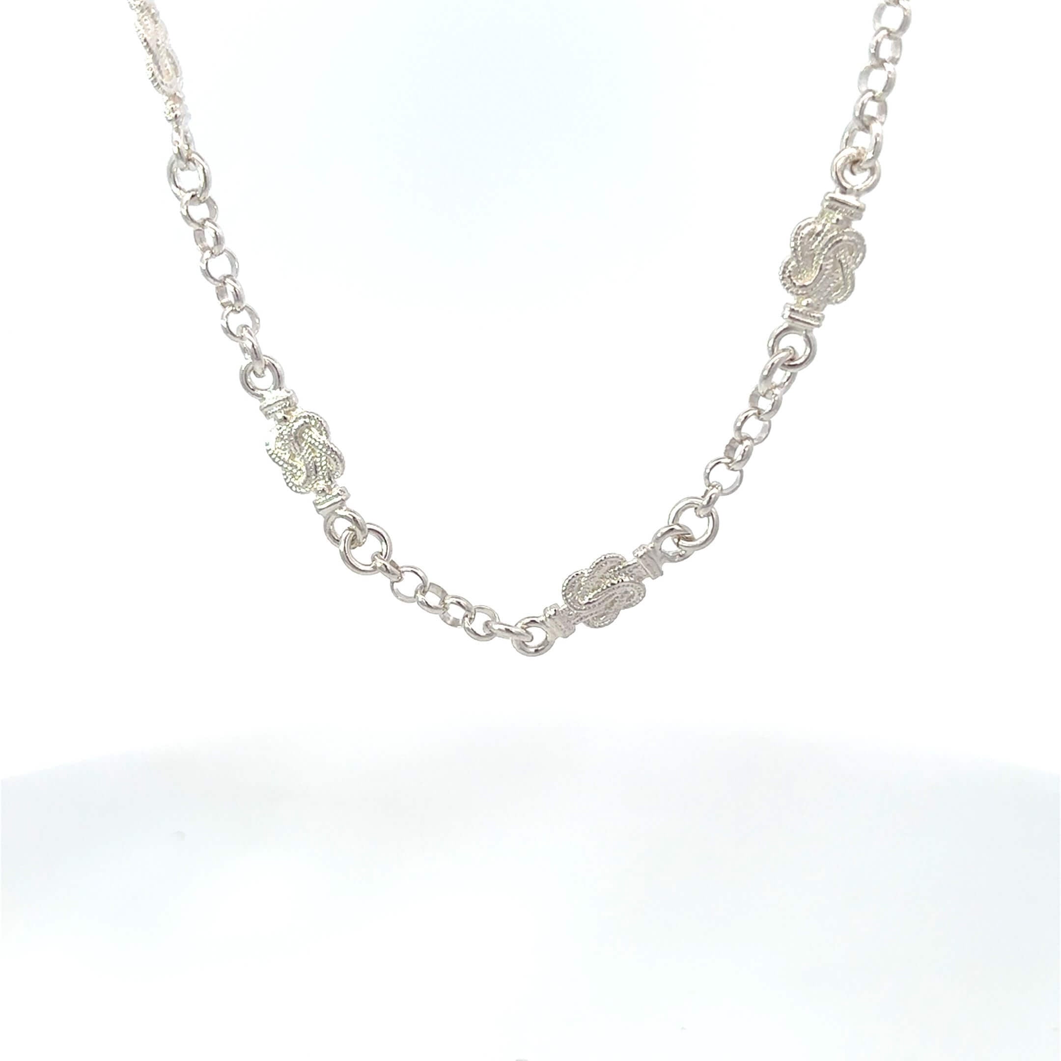 Zilveren mattenklopper ketting