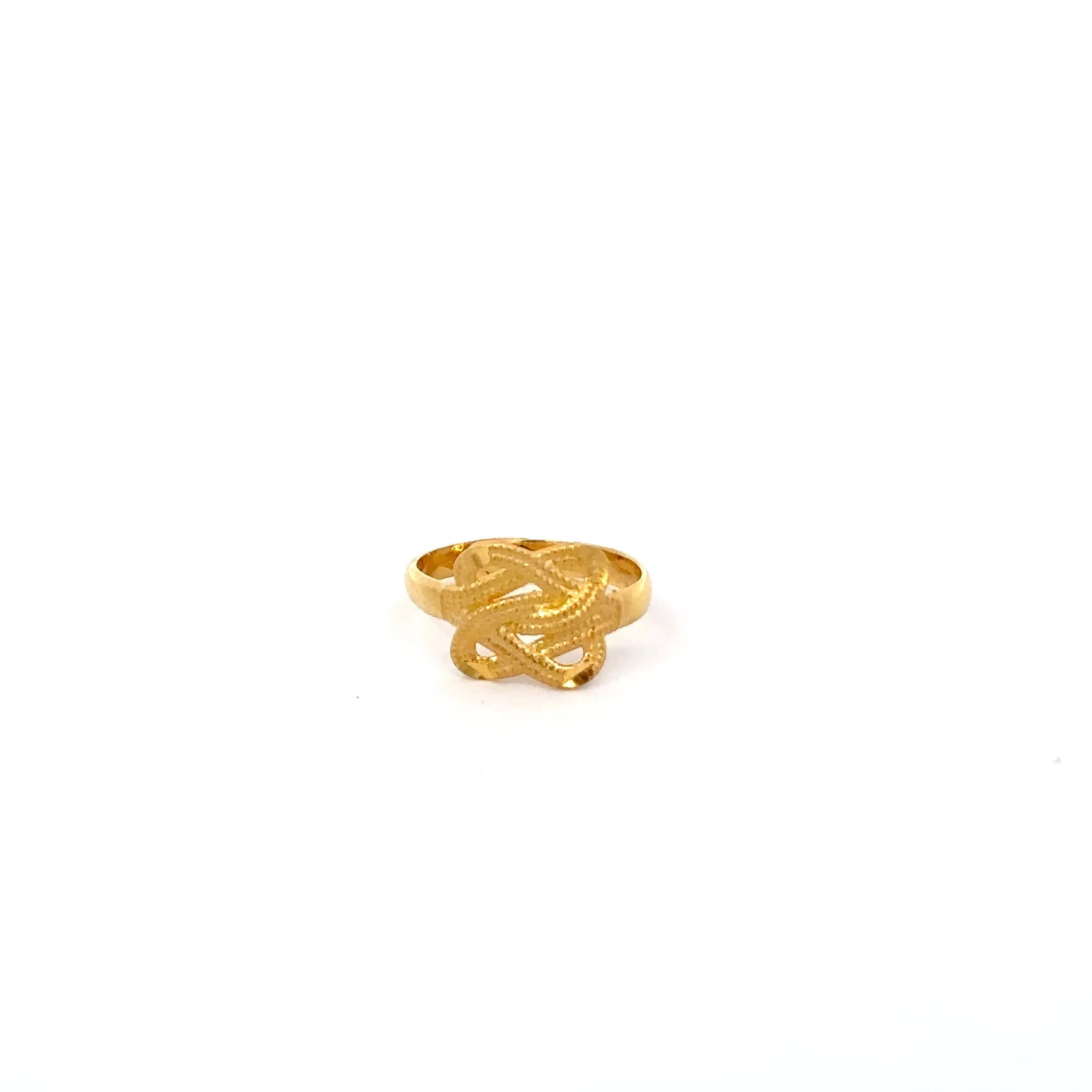 Gouden 14k mattenklopper ring voor baby's