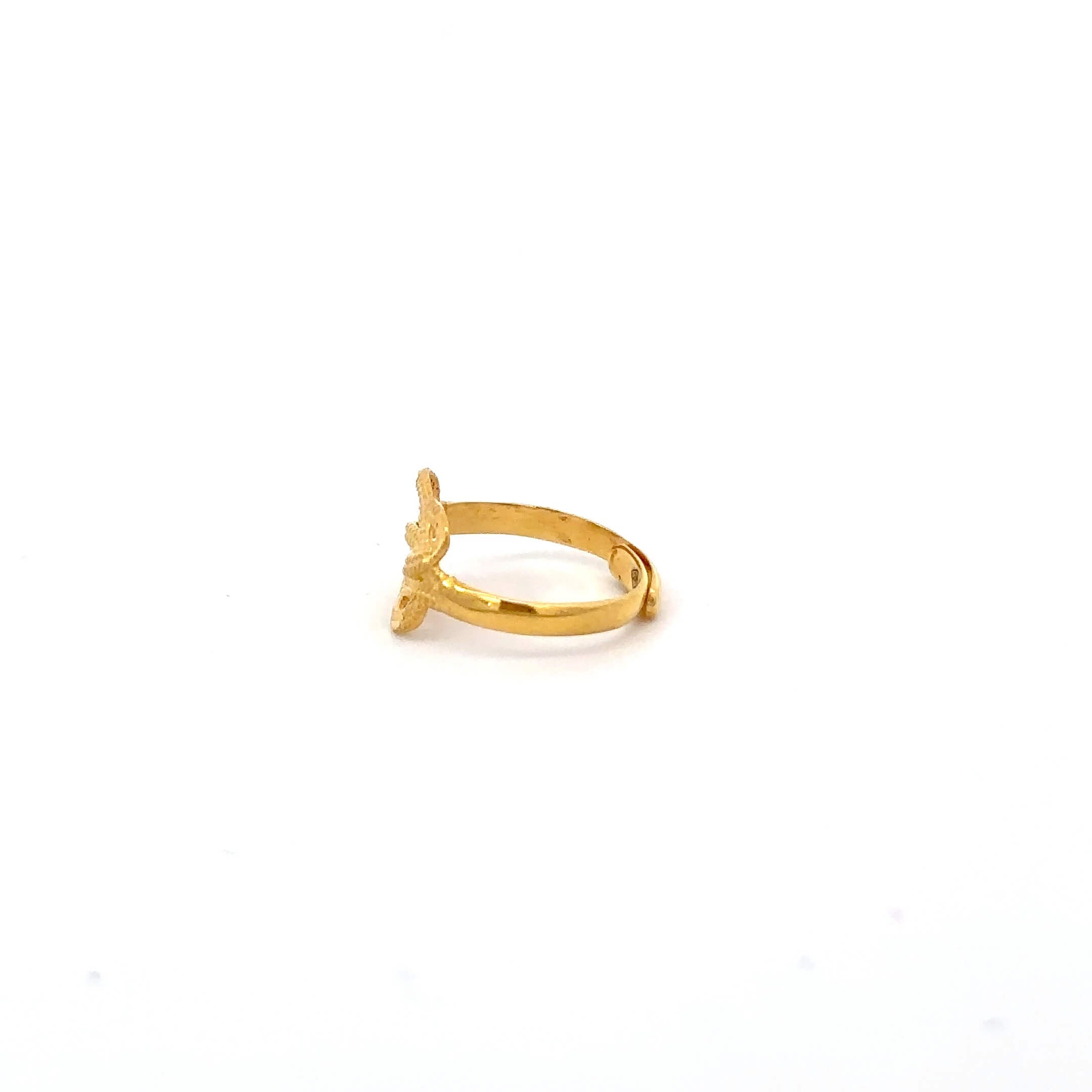 Gouden 14k mattenklopper ring voor baby's