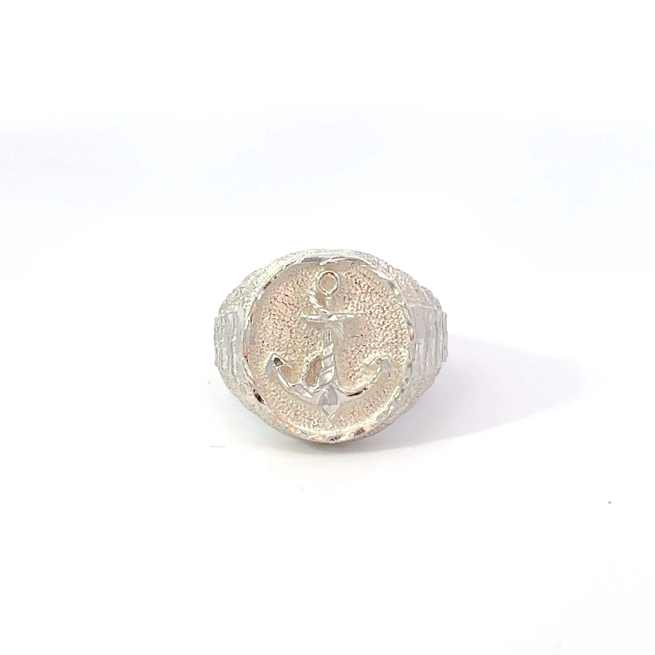 Zilveren ''Theon'' zegelring met ankerdetail