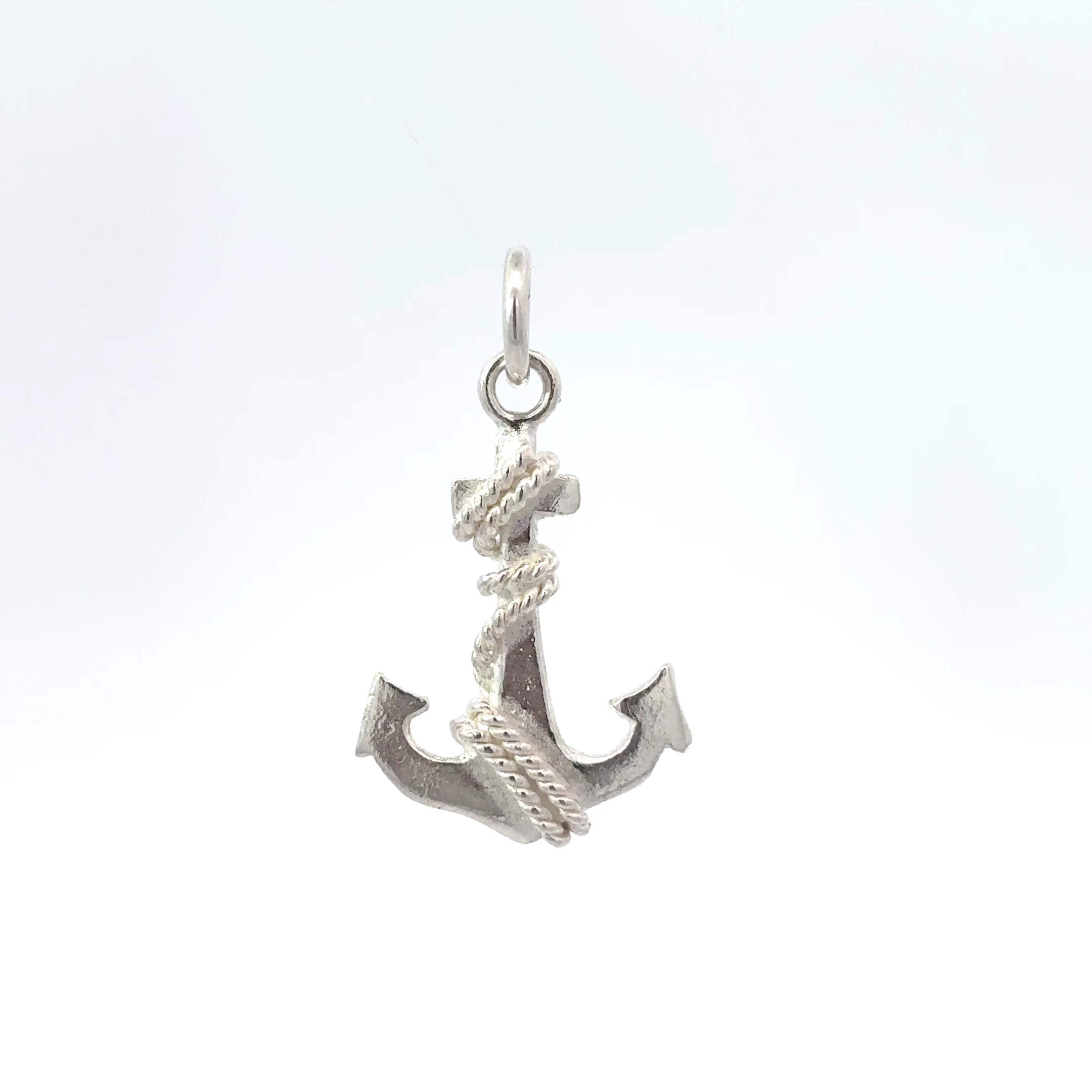 Blake zilveren anker hanger - vooraanzicht