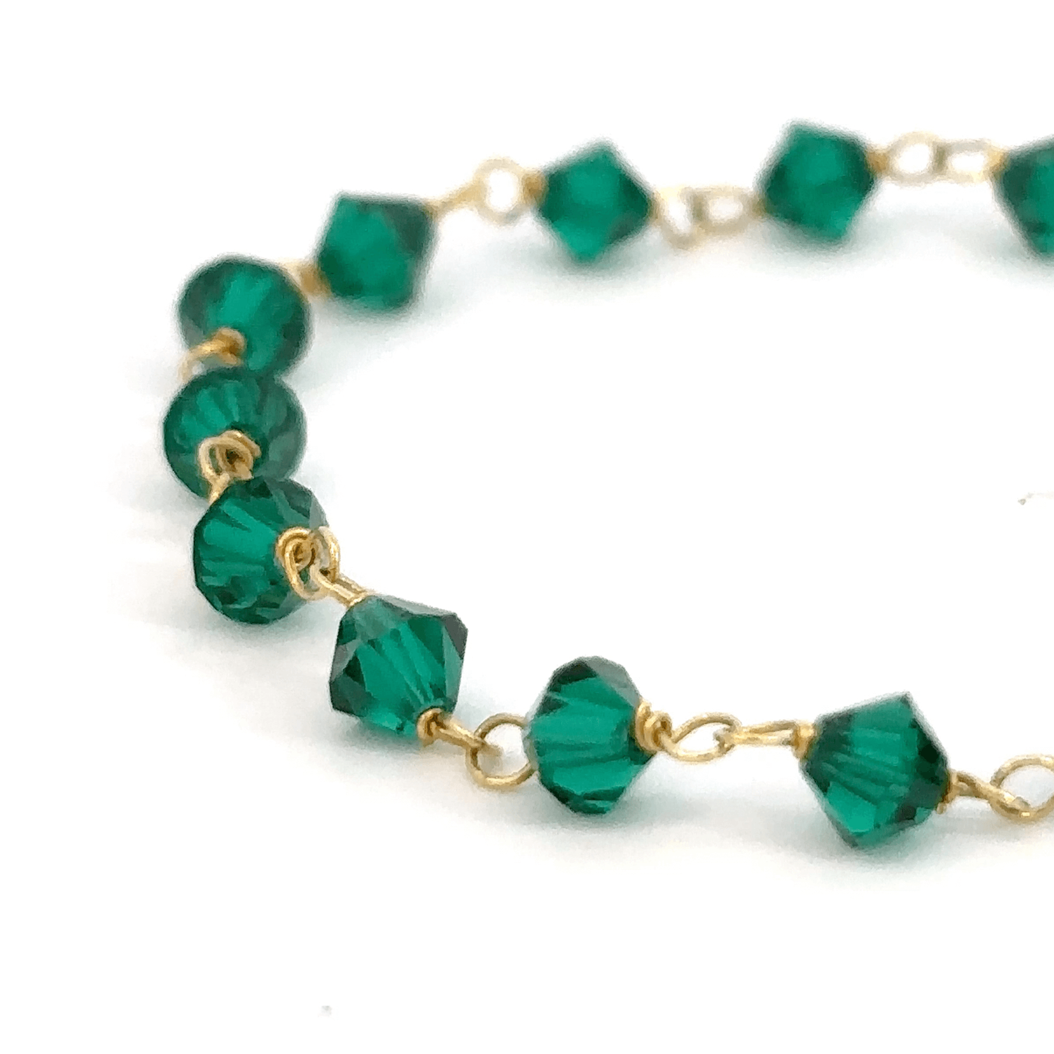 ''Kibri'' 14K babybracelet met ovale naamplaat met rope chain en (ogri ai) kralen