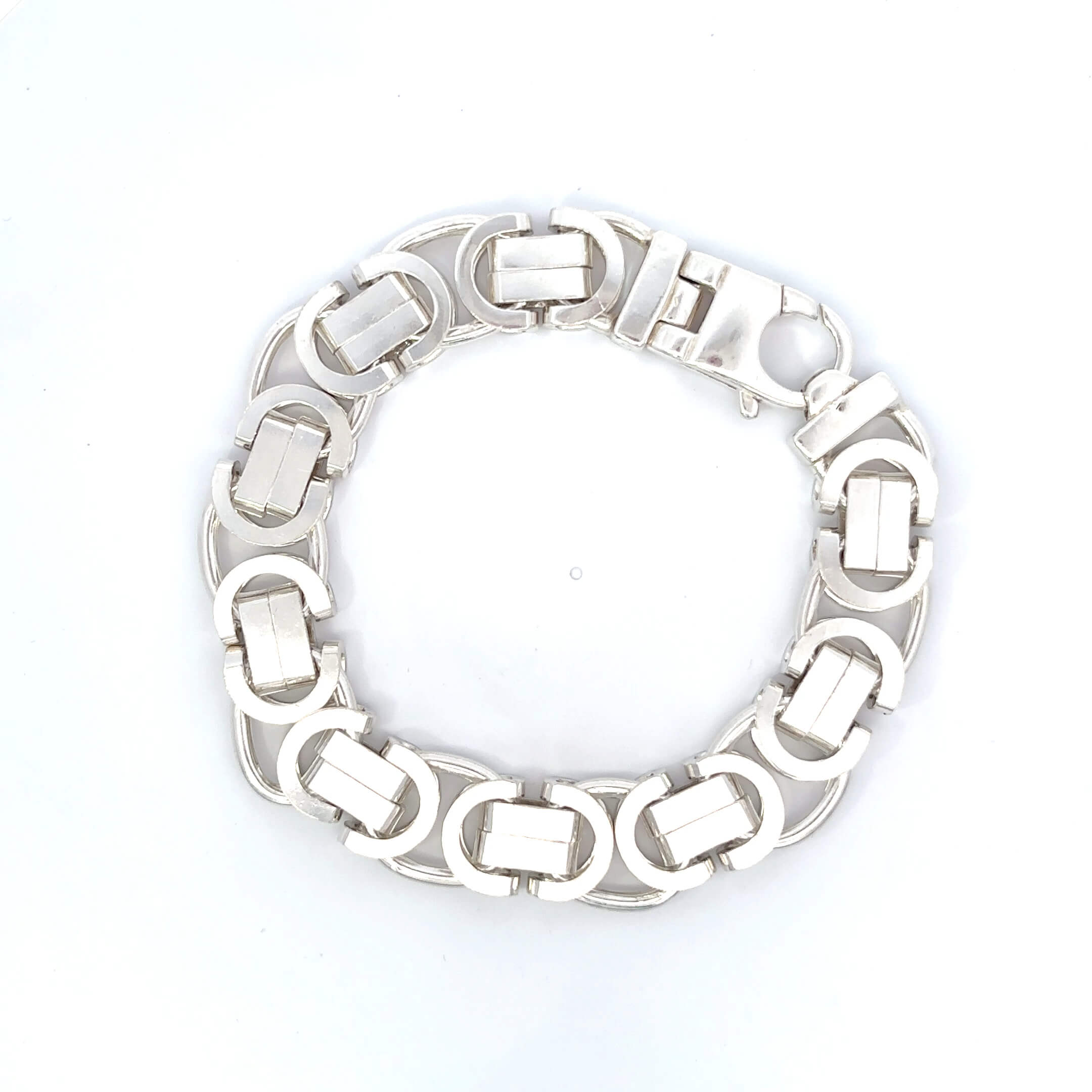 ''Maximus'' Zilveren platte koningsarmband (16mm)