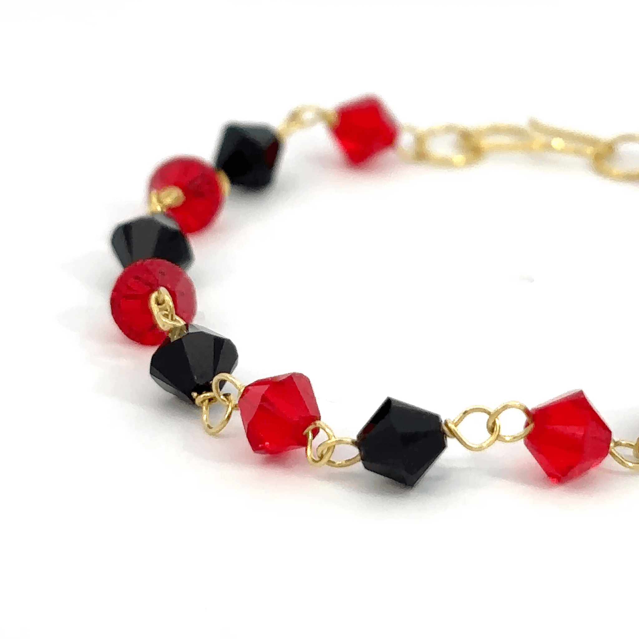''Kibri'' 14K babybracelet met ovale naamplaat met rope chain en (ogri ai) kralen