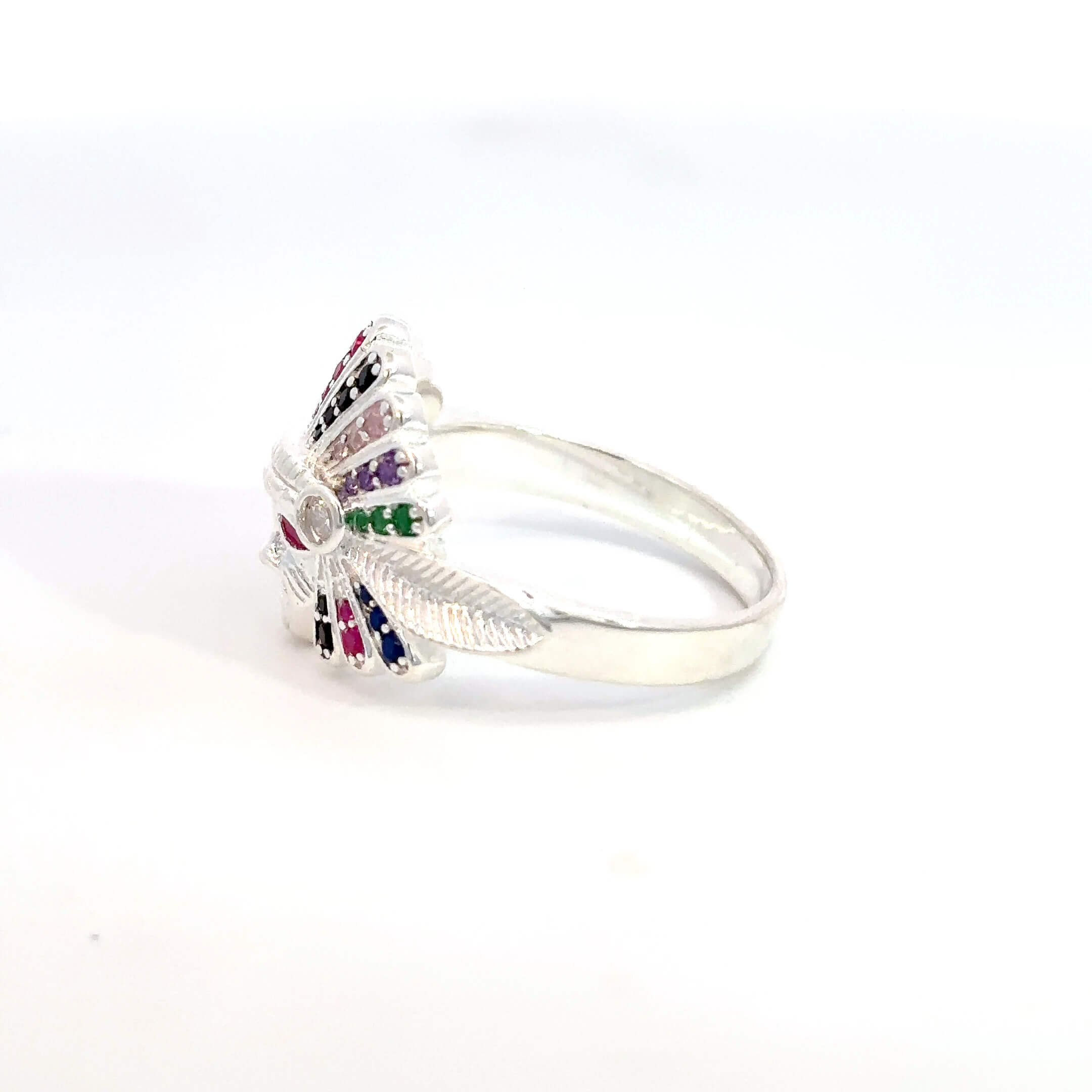 Zilveren indiaan ring ''Alenbo'' met zirkonia's